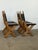 Brutalist Dutch Oak and Leather X-Frame Chairs by Bram Sprij, 1960s, Set of 6 For Sale - Image 4 of 16