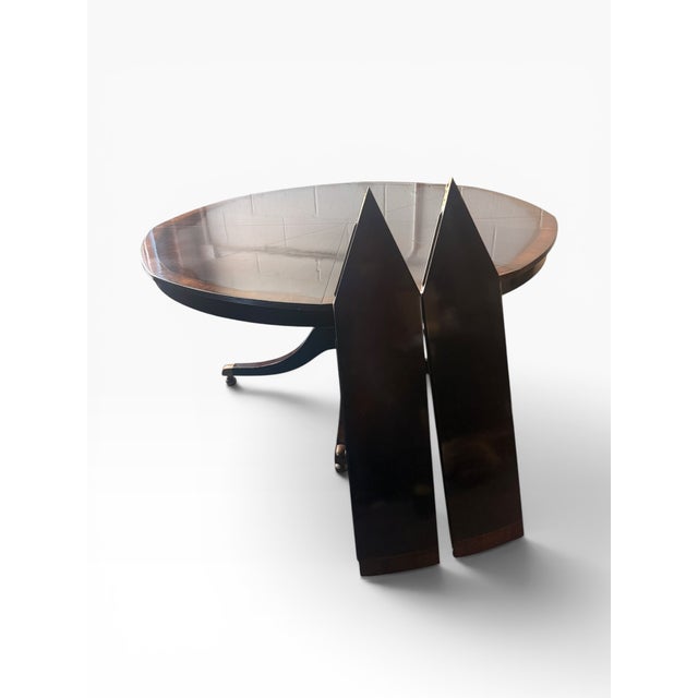 Smith & Watson Mahogany Radial Jupe Expansion Round Dining Table For Sale - Image 9 of 14