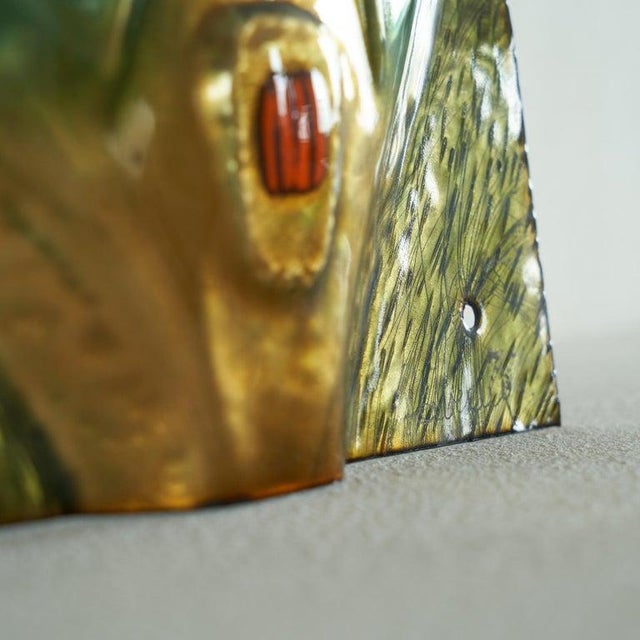 Gold Enameled Mask by Franco Bastianelli for Laurana Pesaro, 1950s For Sale - Image 8 of 10