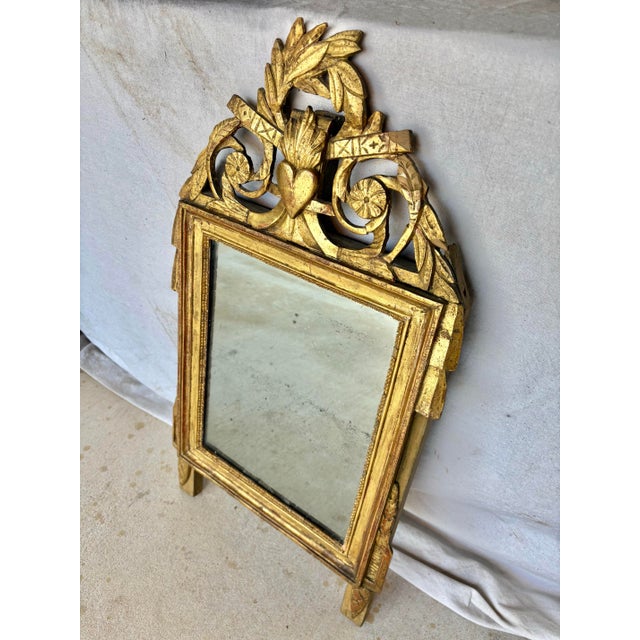 French Late 19th Century French Louis XVI Giltwood Wall Mirror For Sale - Image 3 of 12