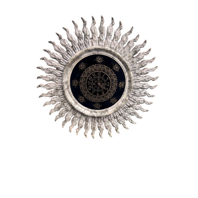 Mid Century Modern Starburst Clock For Sale - Image 4 of 11