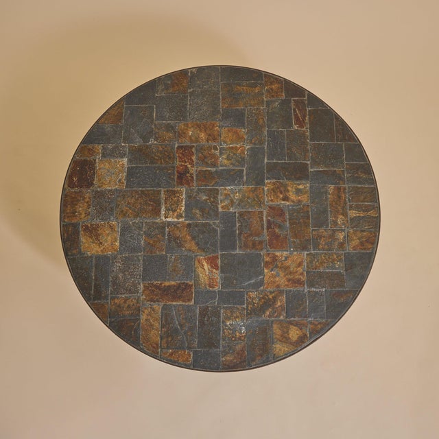 Brutalist French Brutalist Slate Tile Mosaic Coffee Table, 1970s For Sale - Image 3 of 10