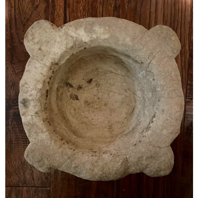 French Country Early 19th Century Antique Hand Carved Marble Mortar For Sale - Image 3 of 4