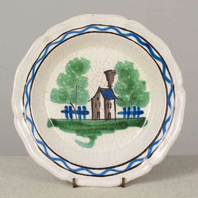 Rouen 19th Century French Rouen Ceramic Plate For Sale - Image 4 of 5