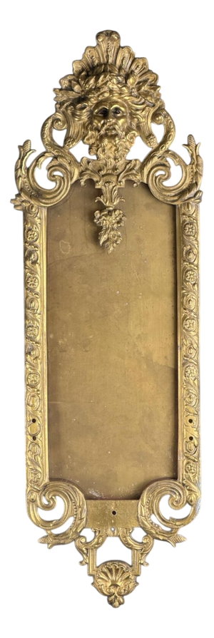 Antique French Bronze Mirror Frame with Mythological Mascaron, 1800s
