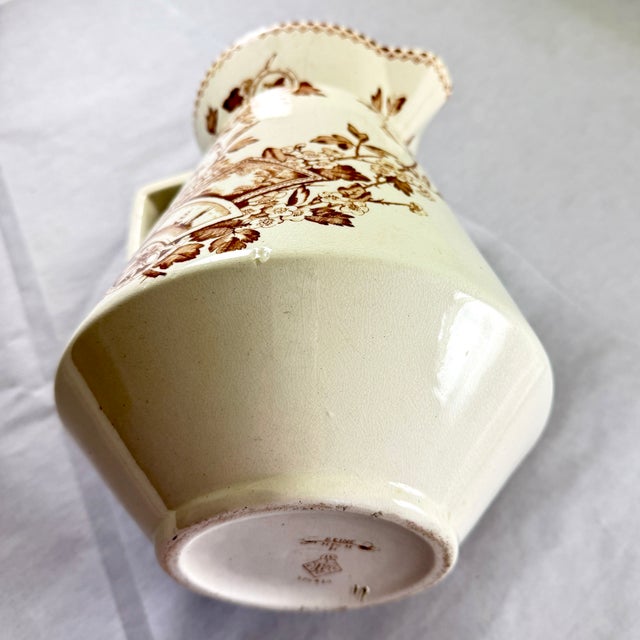English Aesthetic Movement Large Ironstone Pitcher For Sale - Image 12 of 15