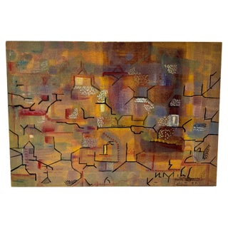 Gabriele Dali, Abstract Composition, 1980s, Painting on Board For Sale