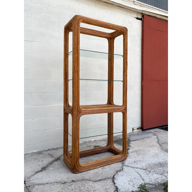 Split Reed Tall Bookcase or Étagère in the Style of Gabriella Crespi For Sale - Image 9 of 12
