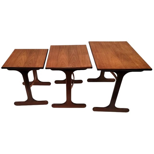 Wood 1960s Mid-Century Danish Modern Nesting Tables G-Plan For Sale - Image 7 of 10