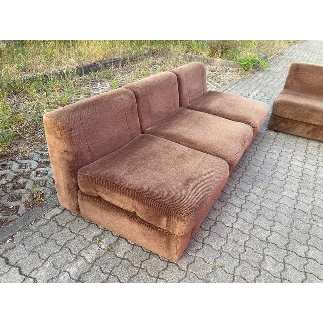 Vintage Modular Brown Sofa Set from Rolf Benz, 1970s, Set of 5 For Sale - Image 18 of 18