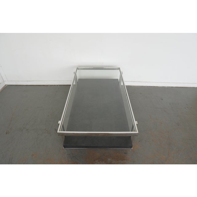 Vintage Chrome & Glass Coffee Table For Sale - Image 10 of 11
