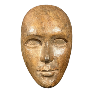 Folk Art Carved Wood Male Face Wall Plaque Decor Sculpture