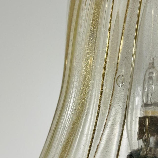 Hollywood Regency Mushroom Lamps in Gilded Sequined Murano Glass from Barovier & Toso, 1980s, Set of 2 For Sale - Image 10 of 15