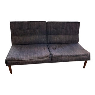 1950s Florence Knoll Mid-Century Modern Two-Seat Settee Original Fabric/Wood For Sale