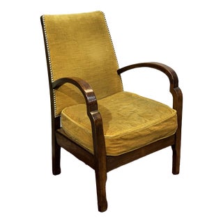 Vintage English Bridge Chair in Beechwood, 1950s For Sale