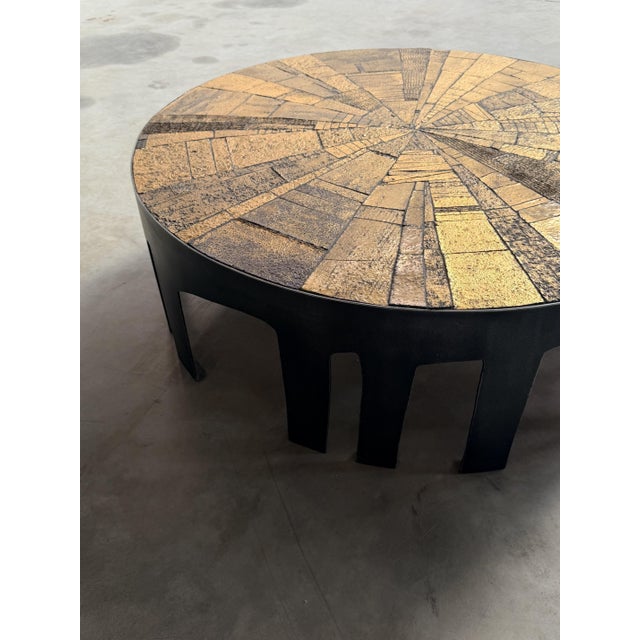 Brutalist Belgian Coffee Table by Jules Dewaele for Pia Manu, Belgium, 1960s For Sale - Image 11 of 12
