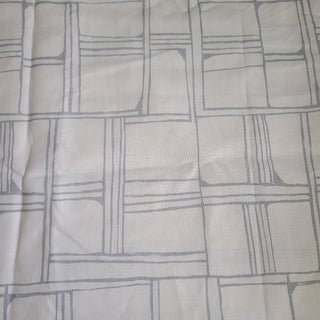 Quadrant Printed Pale Blue Fabric Christopher Farr Linen- Remnant 2 Yards For Sale