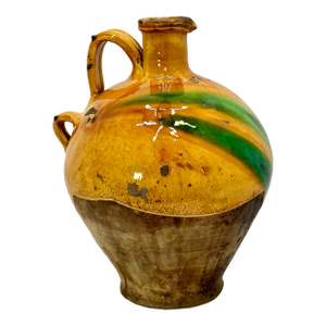 Outstanding Very Large Size Antique Country French Pottery Water Jug With Stunning Glaze - Approx 18 Inches Tall