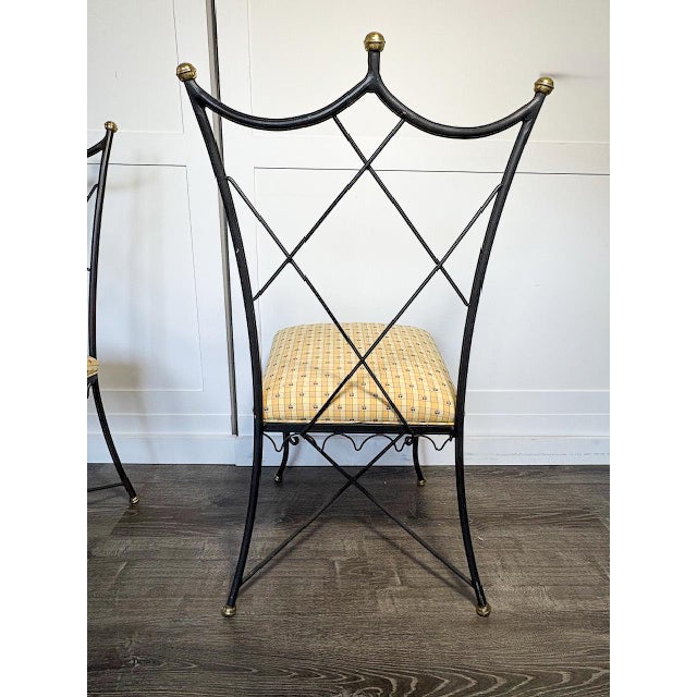 Late 20th Century Vintage Royere Style Iron Garden Chairs, 4 Pieces For Sale - Image 5 of 7