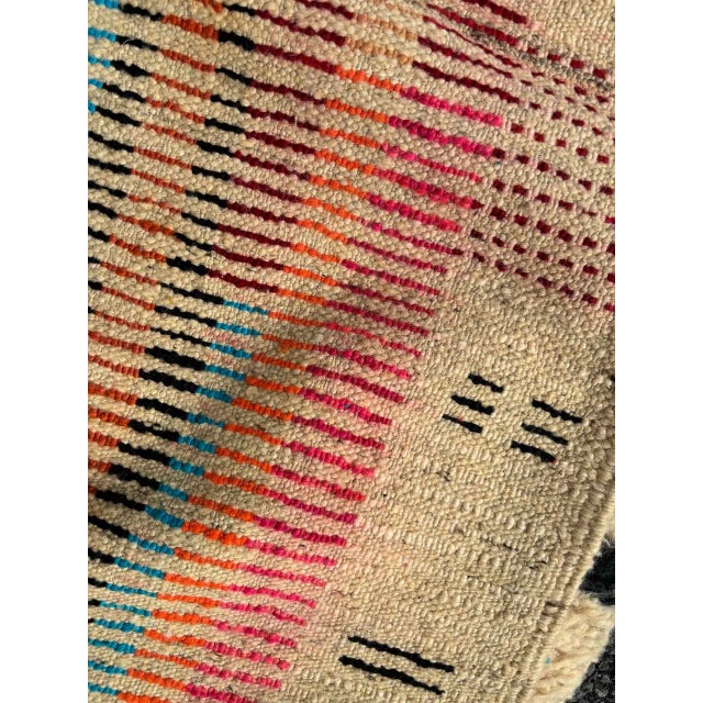 Textile Modern Red Abstract Moroccan Berber Runner Wool Rug For Sale - Image 7 of 7