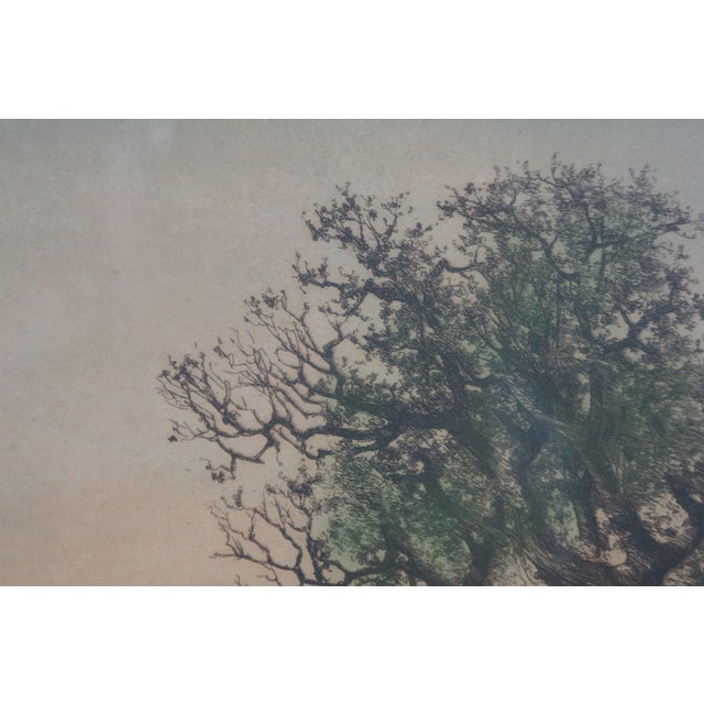 Antique 1890 Ernest C Rost New England Farmhouse Landscape Etching 42" For Sale - Image 11 of 13