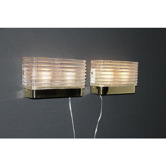 Gold Rectangular Wall Lights Sconces in Textured Murano Glass, 1980s, Set of 2 For Sale - Image 8 of 15