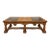 Vintage Mediterranean Revival Parquet-Pattern Wood and Smoked Glass Coffee Table For Sale