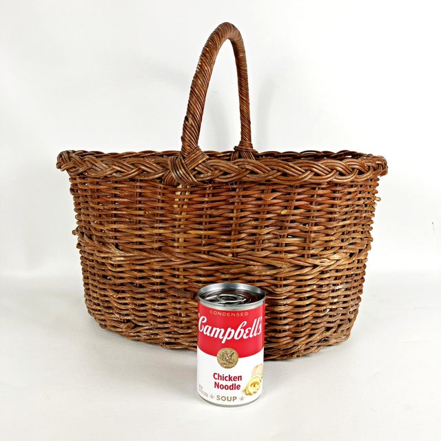 1950s Vintage Wicker Gathering Basket Chairish