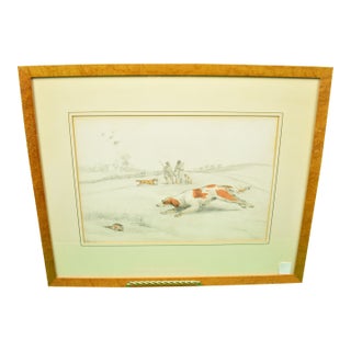 Mid 19th Century "Two Huntsmen Quail Shooting in a Field" Drawing by Henry Alken For Sale