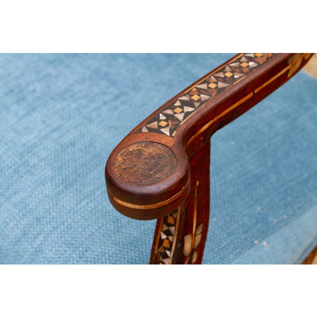 Rare Damascus Mother of Pearl Inlay Bench For Sale - Image 12 of 15