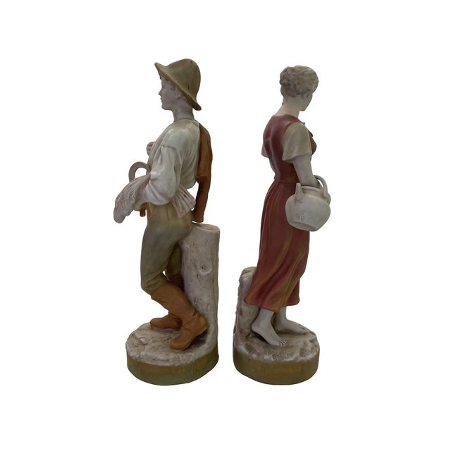 Traditional Royal Dux Porcelain Harvest Figurines — A Pair For Sale - Image 3 of 17