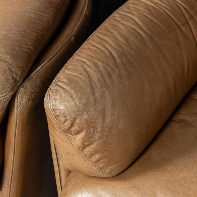 Vintage 20th Century Italian Brown Leather Armchairs from Lev & Lev, 1970s, Set of 2 For Sale - Image 18 of 18