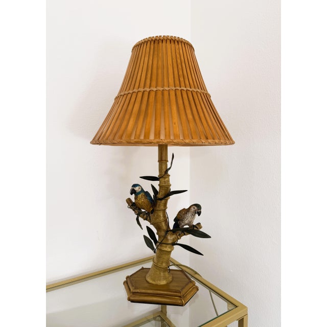 Midcentury Modern Italian Faux Bamboo Table Lamp, 1950s For Sale - Image 10 of 11