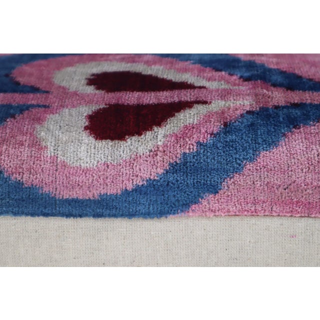 Handmade Pink Silk Velvet Throw Pillow & Down Insert For Sale - Image 10 of 12