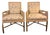 McGuire Woven Bamboo Rattan and Hardwood Armchairs (Pair) For Sale