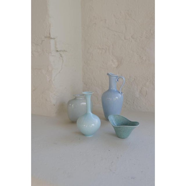 Gray Mid-Century Modern Ceramic Vases attributed to Gunnar Nylund for Rörstrand, Sweden, 1950s, Set of 4 For Sale - Image 8 of 10
