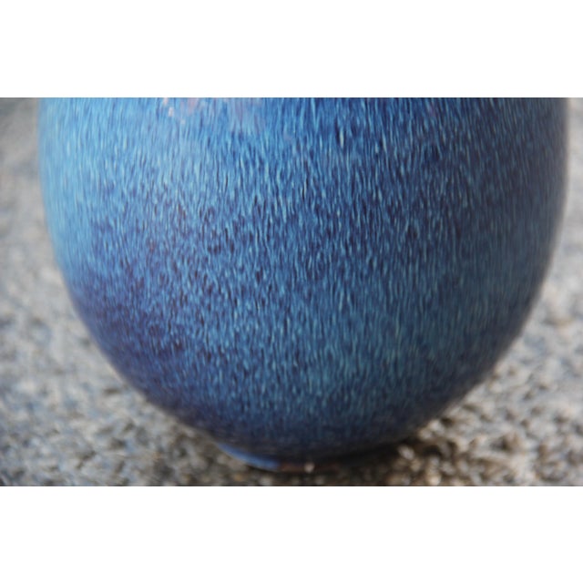 Ceramic Round Blue Ceramic Vase from Ernestine, 1960s For Sale - Image 7 of 11
