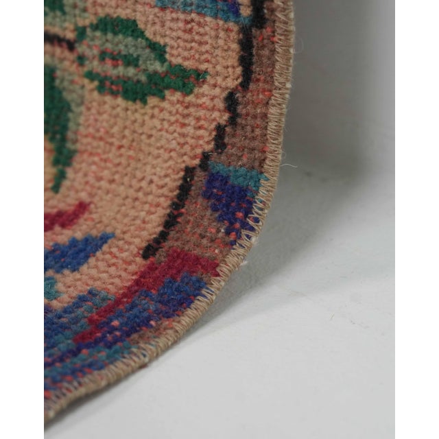 1970s Vintage Handmade Wool Cotton Red Area Rug For Sale - Image 4 of 12