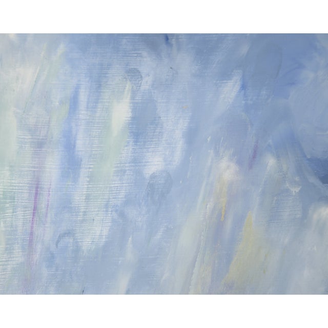 Dramatic seascape by Victor (Vasil) Papkov (20th Century). An intense storm is pouring rain on the left side of the...