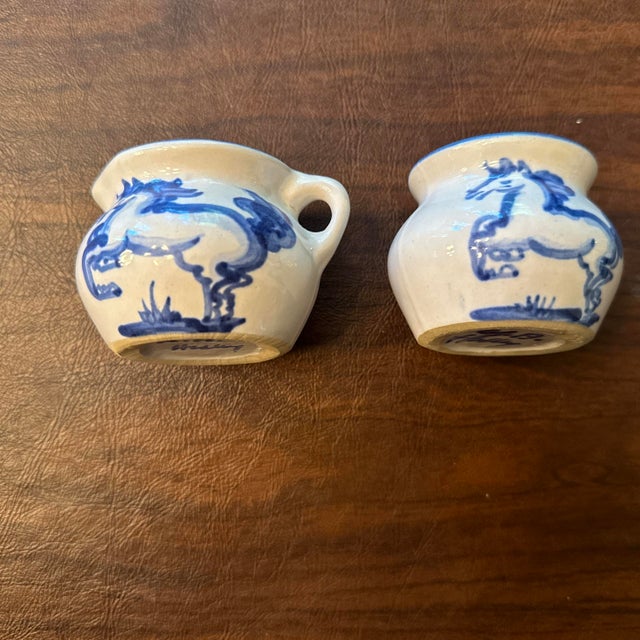 Original Mary Alice Hadley mini sugar and creamer set with painted horses. Both are signed “MA Hadley” on the bottom....