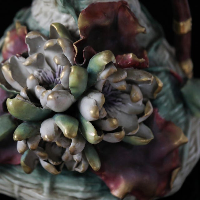 Amphora Turn-Teplitz Art Nouveau Basket-Weave Floral Vase Circa 1900 For Sale - Image 10 of 14