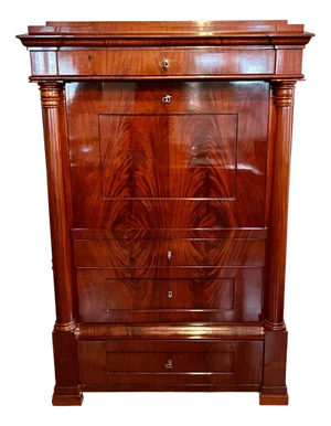 Biedermeier Mahogany Veneer Secretary, 1800s