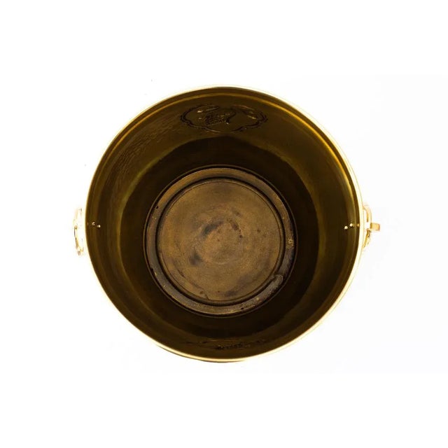 Gold Art Deco Brass Palm Pot, 1920s For Sale - Image 8 of 10