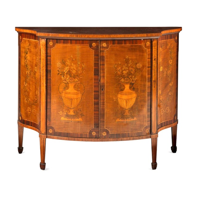 19th Century George III Harewood and Marquetry Cabinet For Sale - Image 13 of 15