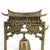 Traditional Vintage Brass Pagoda Hanging Bell Desk Gong Mid-Century Asian Art - No Mallet For Sale - Image 3 of 8