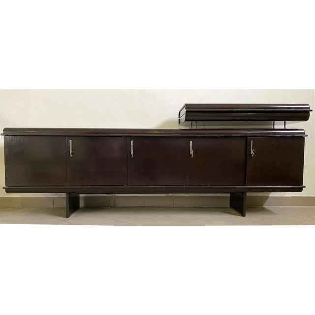 Italian midcentury "Pellicano" wooden sideboard designed by Vittorio Introini for Saporiti / Made in Italy in 1960s...