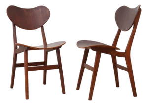 Modern Danish Oak and Teak Side Chairs, Denmark, 1960s, Set of 2