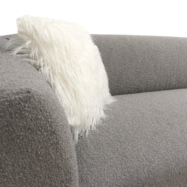 Textile Pasargad Home Portfino Modern Sofa With 2 Fur Pillows For Sale - Image 7 of 11