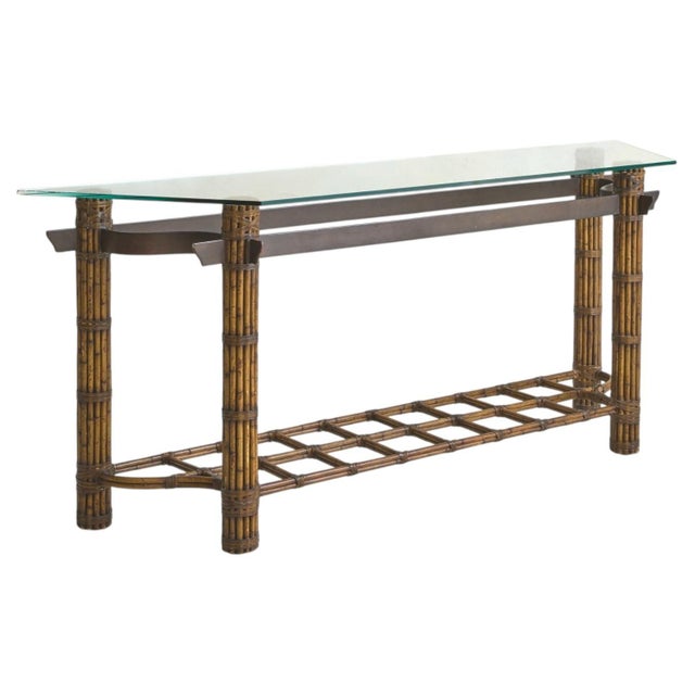 Italian Bamboo + Iron Console Table, 1970s For Sale In Chicago - Image 6 of 13