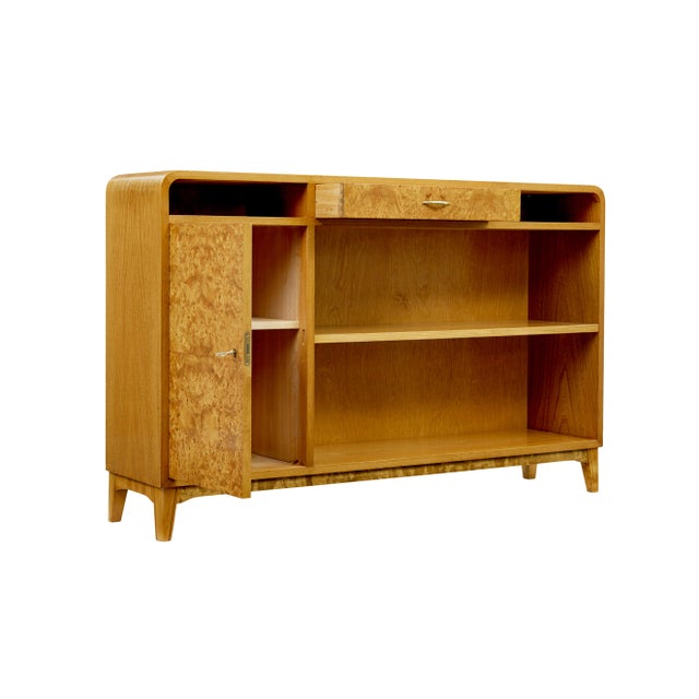 Mid-Century Modern Scandinavian Elm and Burr Low Open Bookcase by Bodafors, 1950 For Sale - Image 6 of 10